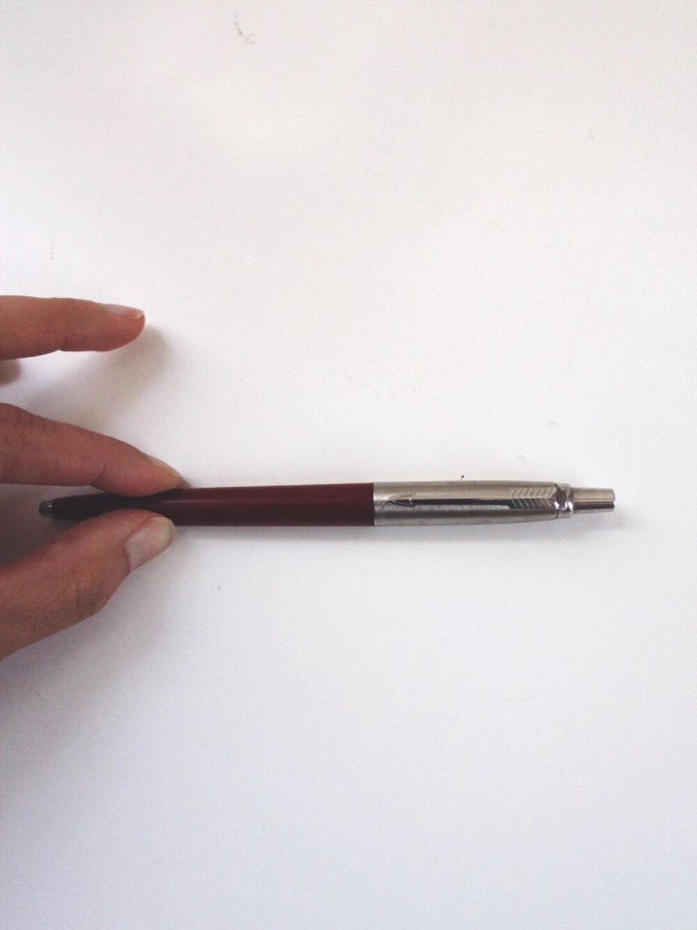Vintage Parker Jotter Ballpoint Pen Mid Century Retro Red Burgundy Steel - Picture 2 of 3